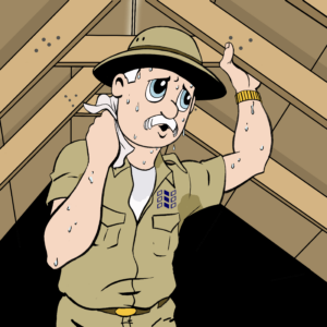 ATMOX Graphic of Tom in hot attic