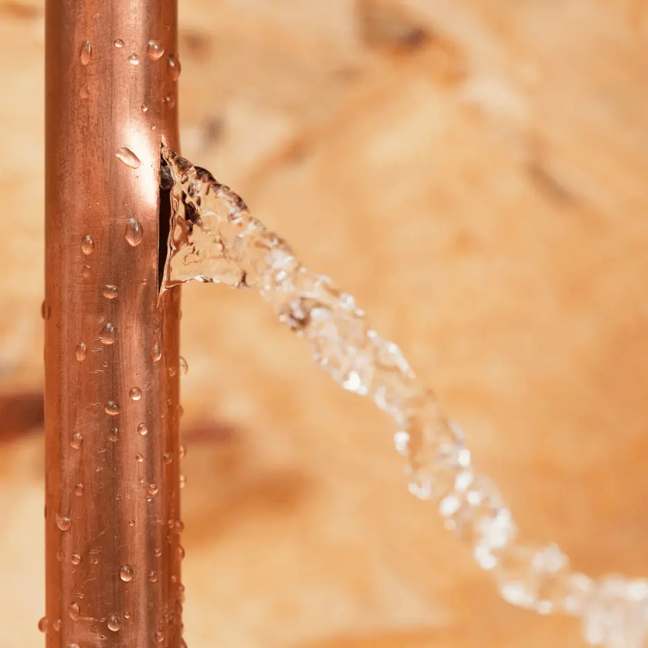 Picture of a Frozen Pipe Leaking Water