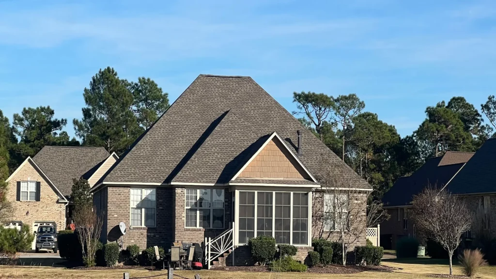 Brick house with very tall attic