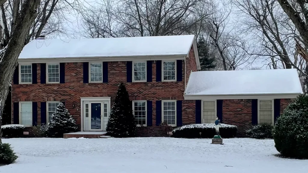 House with snow on roof