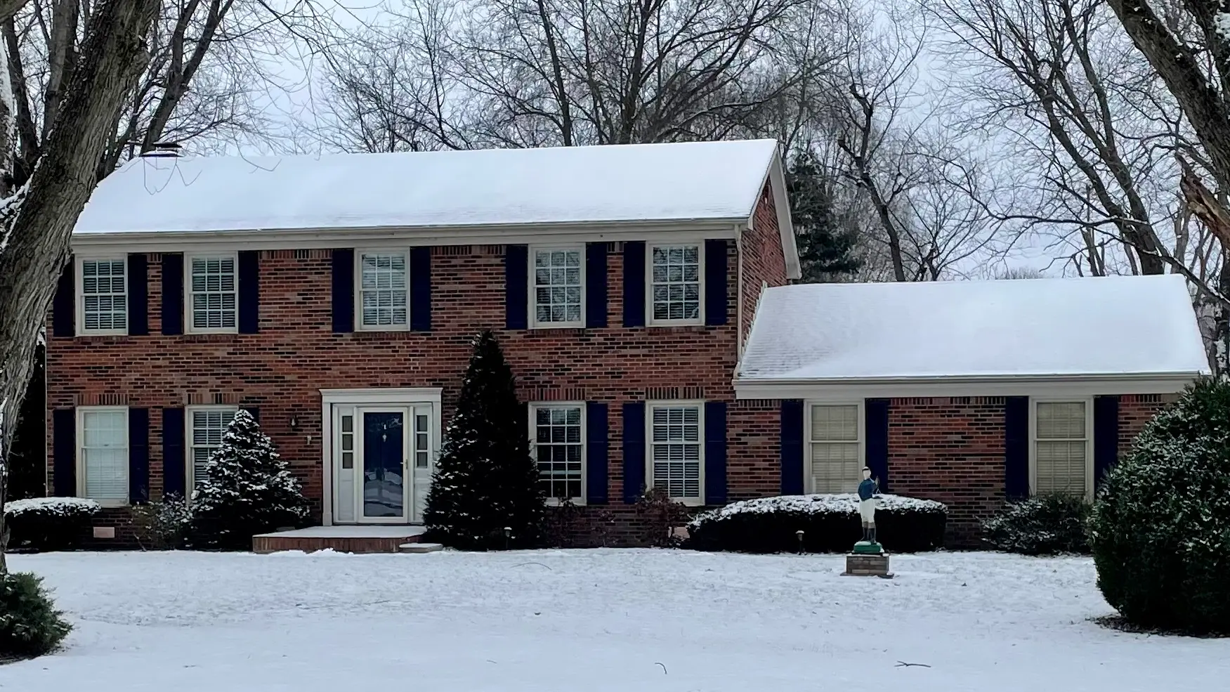House with snow on roof