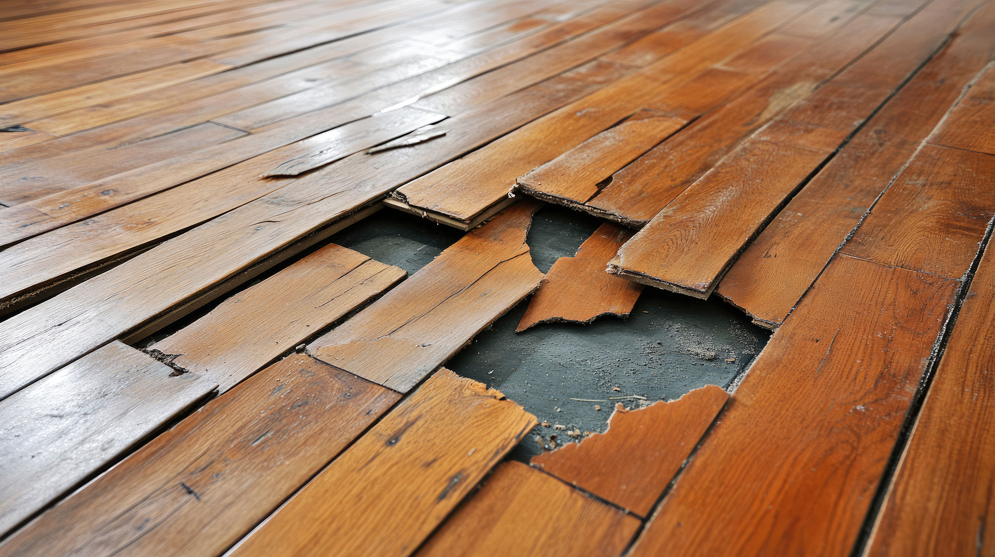 warped floors due to poor crawl space conditions