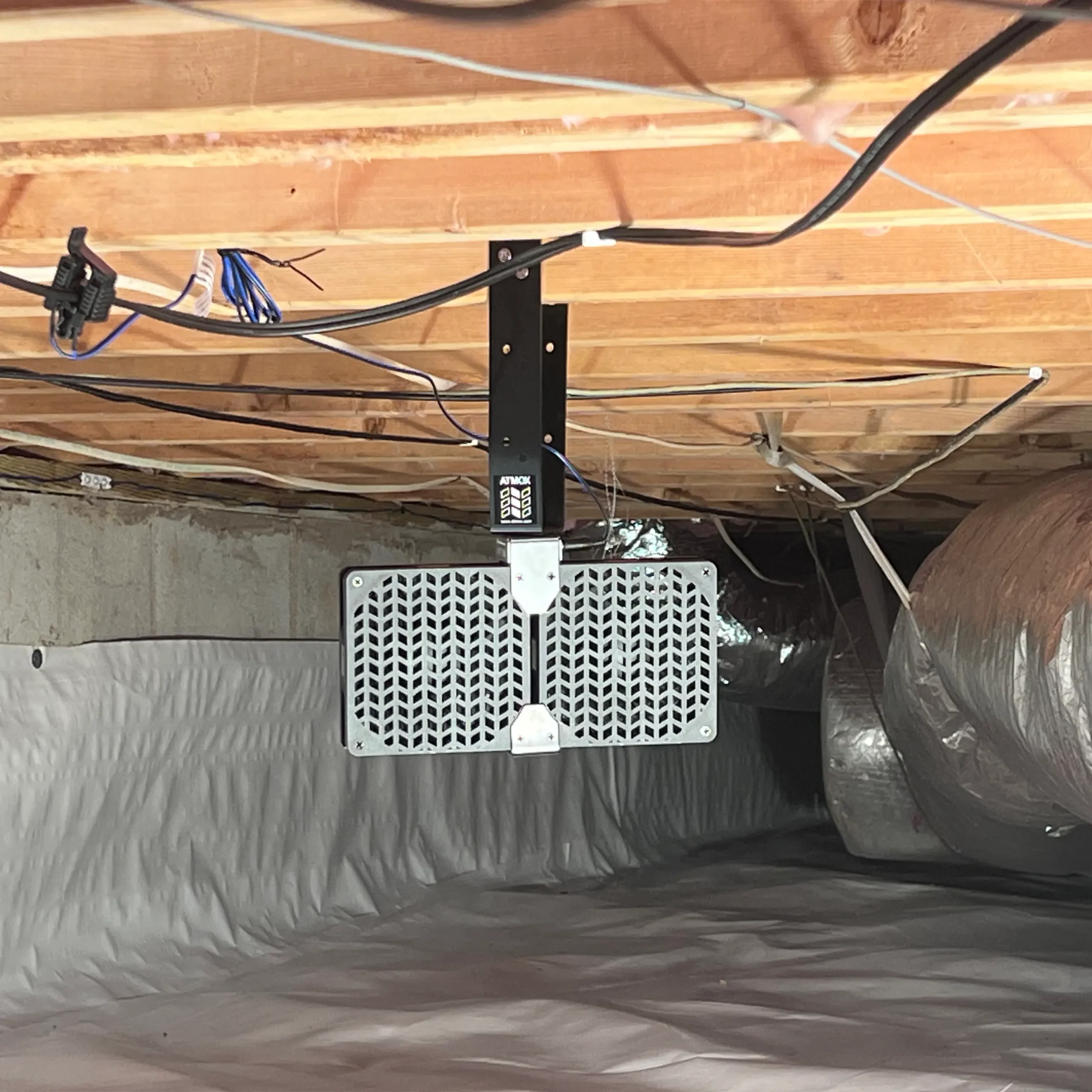 ATMOX item number 01-360-185 Internal Crawl Space Fan installed